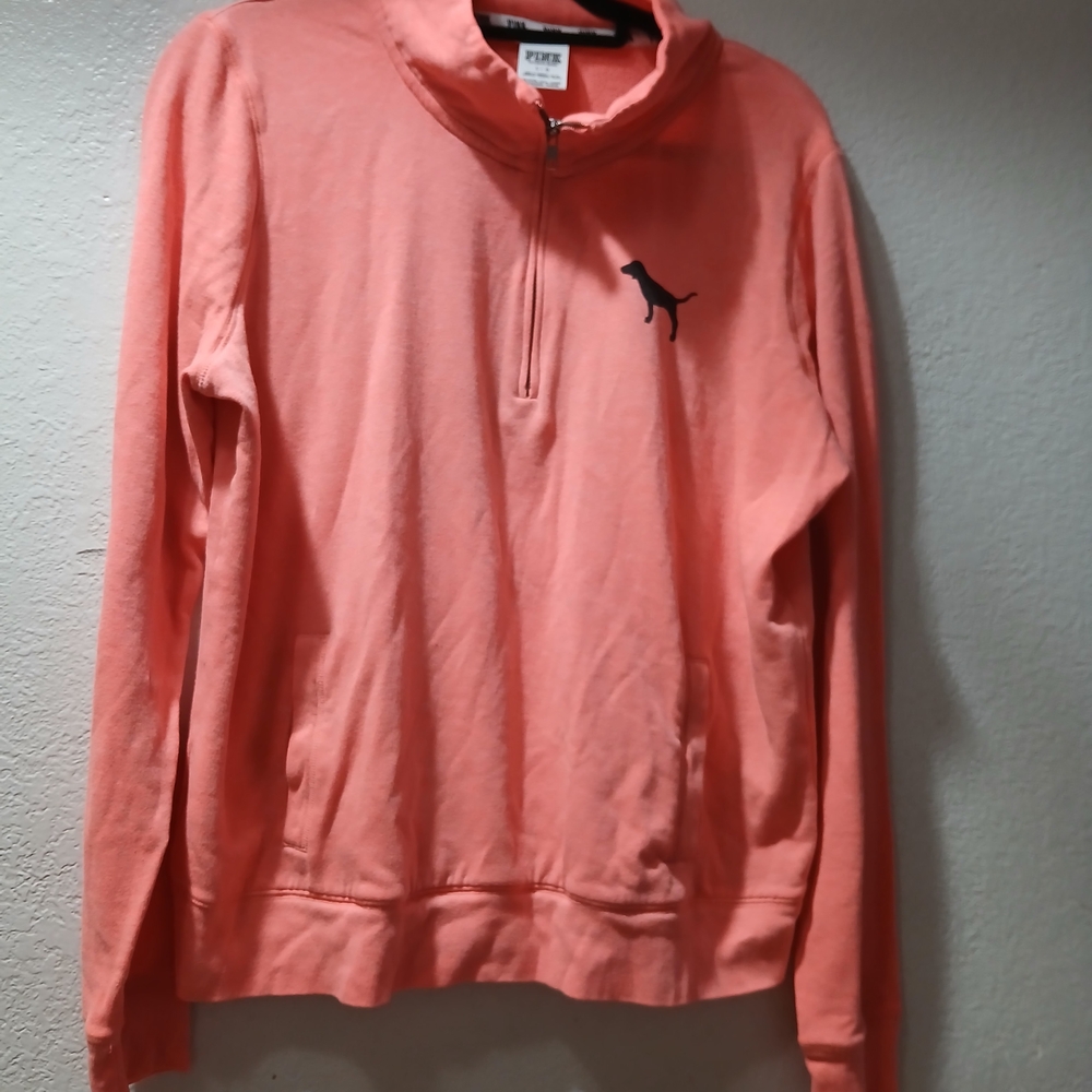 PINK Victoria's Secret Coral Half-Zip Men's Sweater